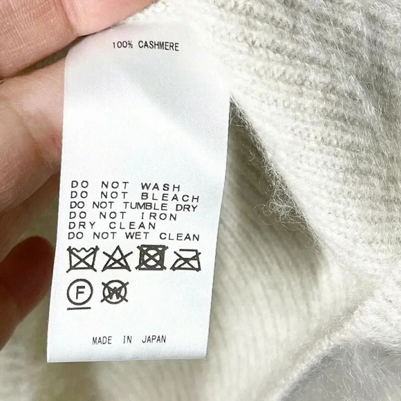 ENRICA JAPAN 100% cashmere v-neck sweater cream size small - Picture 5 of 8